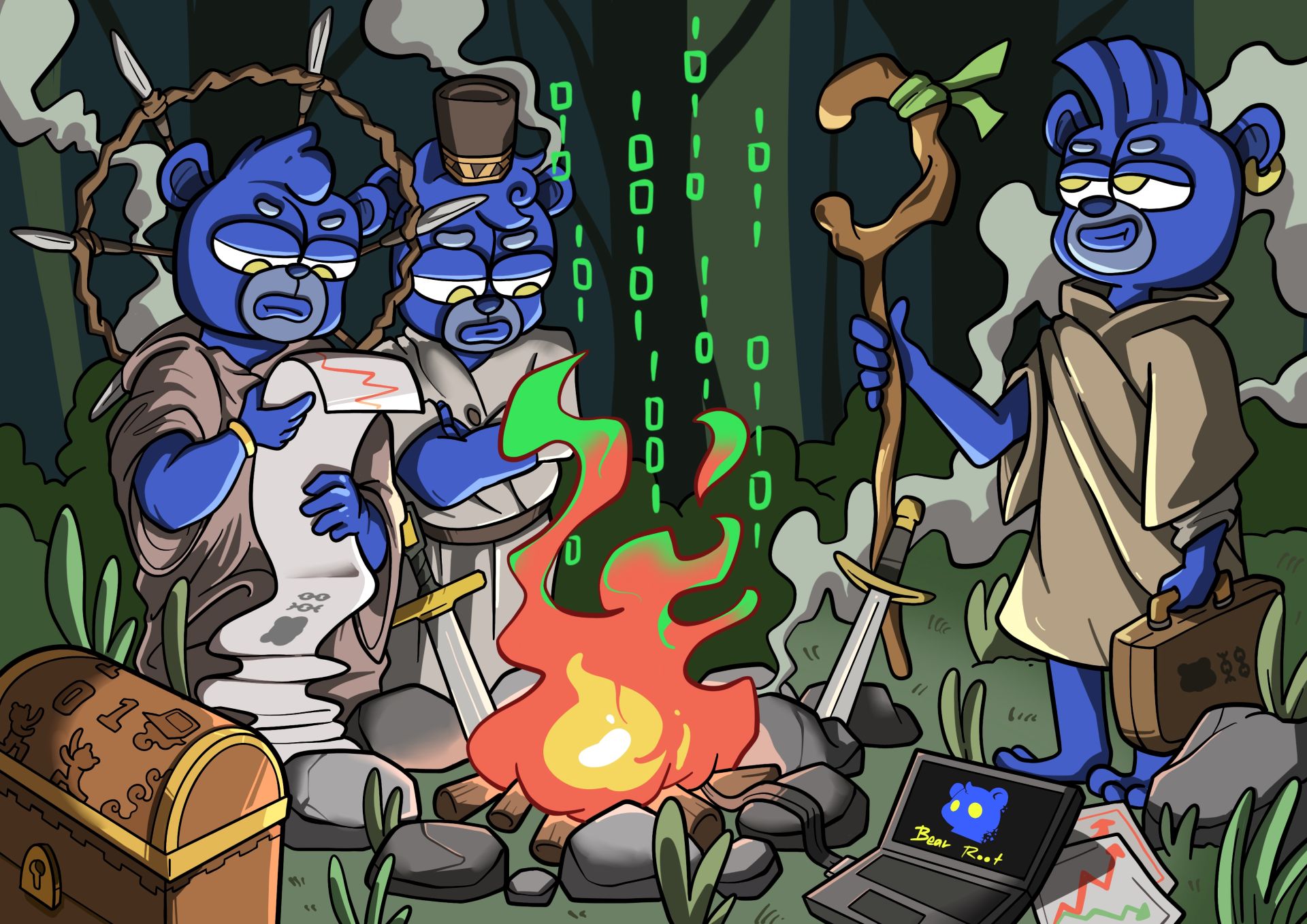 Blue Beras Illustration